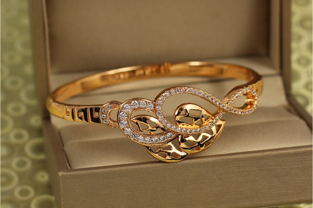 Браслет бенгл Xuping Jewelry Мелодія від 16 см до 18 см золотистий