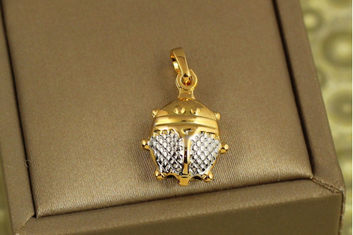 Кулон Xuping Jewelry крихітне Жучок з родієм 1,8 см золотистий