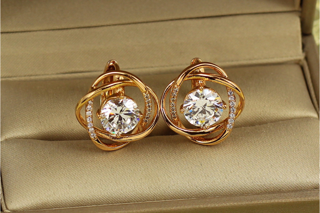 Сережки Xuping Jewelry Буря 1,7 см золотисті