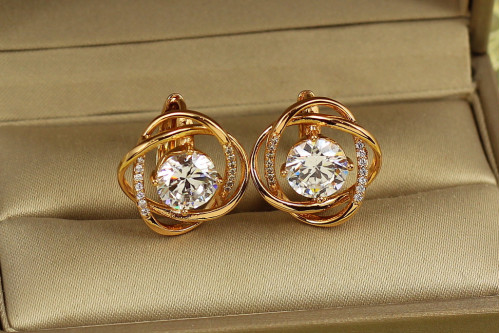 Сережки Xuping Jewelry Буря 1,7 см золотисті