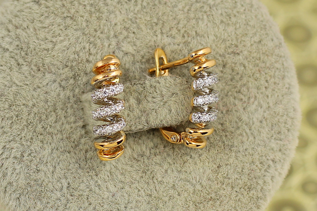 Сережки Xuping Jewelry Пружина з родієм 1,6 см золотисті