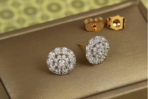 Сережки гвоздики Xuping Jewelry Омега з родієм 11 мм золотисті
