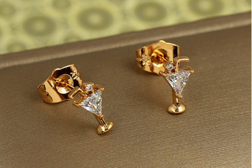 Серьги гвоздики Xuping Jewelry Мартини 9 мм золотистые