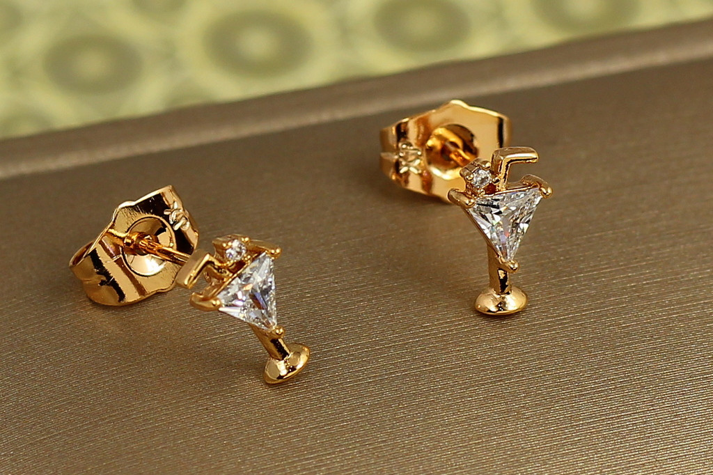 Серьги гвоздики Xuping Jewelry Мартини 9 мм золотистые