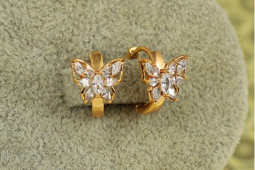 Серьги детские Xuping Jewelry Удивительная бабочка 1,2 см золотистые