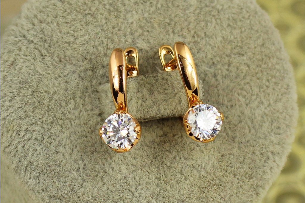 Серьги  Xuping Jewelry Минимализм 1,8 см золотистые