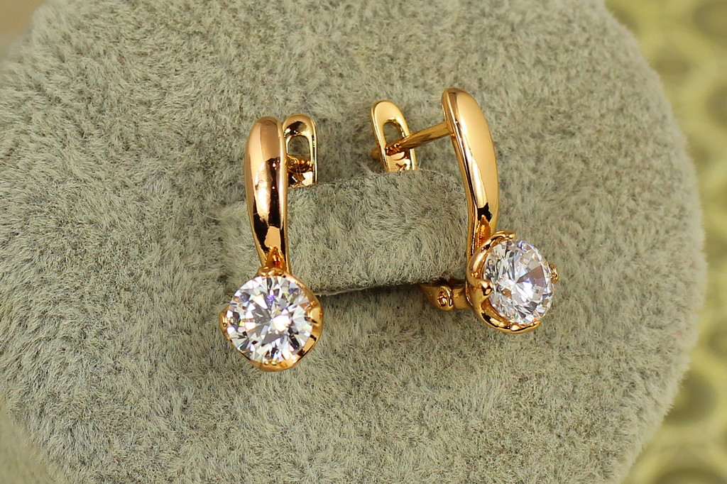 Серьги  Xuping Jewelry Минимализм 1,8 см золотистые