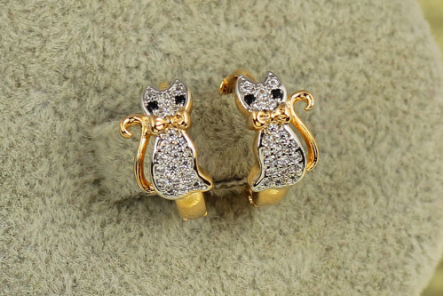 Сережки дитячі Xuping Jewelry Кошенята з родієм 1,3 см золотисті