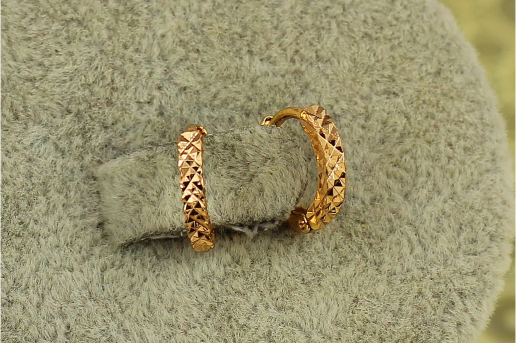 Серьги Xuping Jewelry колечки граненые 11 мм золотистые