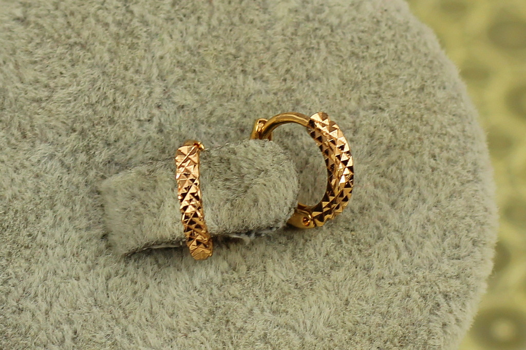 Серьги Xuping Jewelry колечки граненые 11 мм золотистые