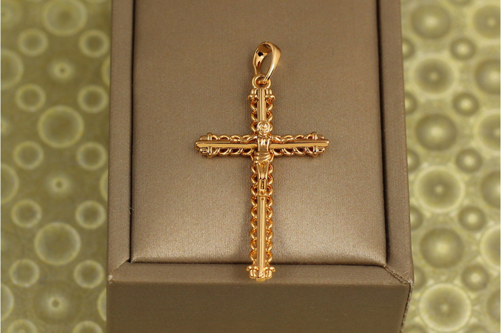 Крестик Xuping Jewelry пружина 3,2 см золотистый
