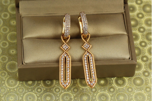 Сережки підвіски Xuping Jewelry Королівський контур 4,9 см золотисті