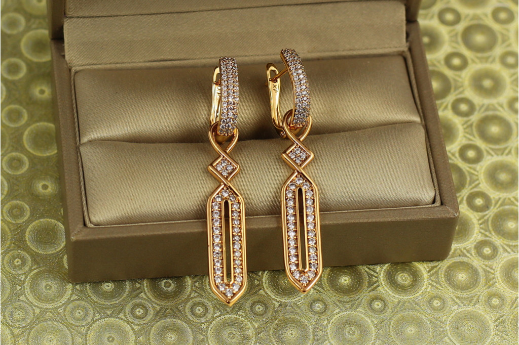 Сережки підвіски Xuping Jewelry Королівський контур 4,9 см золотисті