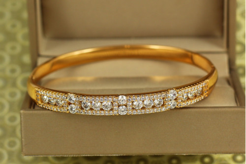 Браслет бенгл Xuping Jewelry Стужа 60 мм на руку від 17 до 19 см золотистий