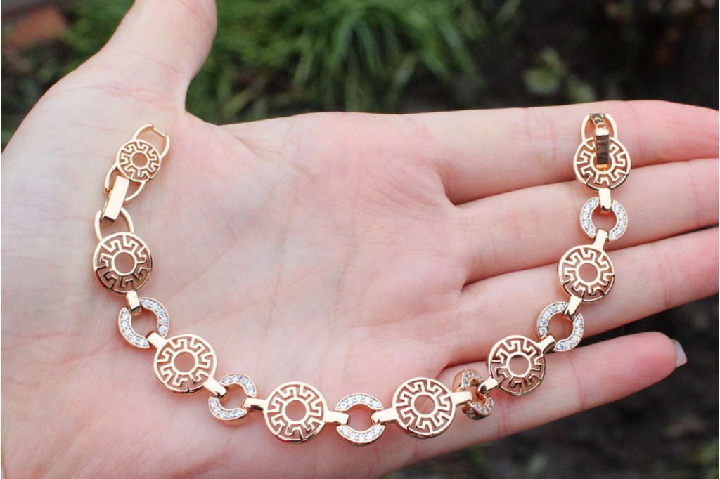 Браслет Xuping Jewelry красавица гречанка 19.5 см 13 мм золотистый