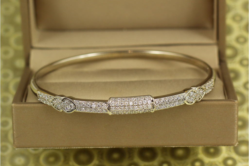 Браслет бенгл Xuping Jewelry Козир від 17 см до 19 см сріблястий
