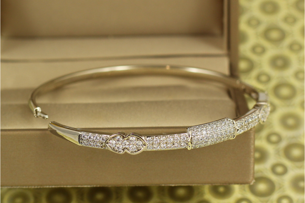Браслет бенгл Xuping Jewelry Козир від 17 см до 19 см сріблястий