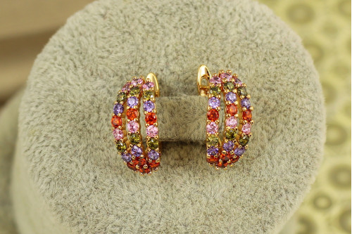 Сережки Xuping Jewelry Веселкові серенади 1,7 см золотисті