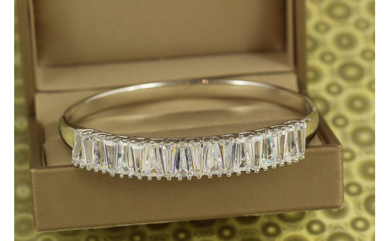 Браслет бенгл Xuping Jewelry Арктичне сяйво 60 мм 14 мм на руку від 17 см до 19 см сріблястий