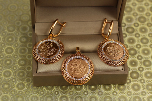Набор Xuping Jewelry Панно золотистый
