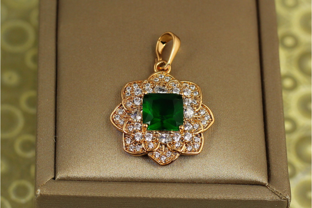 Кулон Xuping Jewelry Персія з білим каменем 2,3 см золотистий