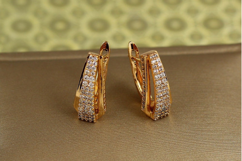 Сережки Xuping Jewelry Призма 1,8 см золотисті