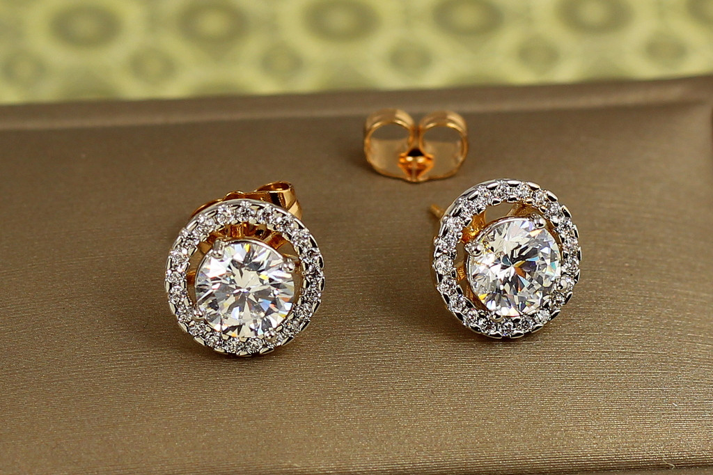 Сережки гвоздики Xuping Jewelry матрьошки з родієм 1,2 см золотисті