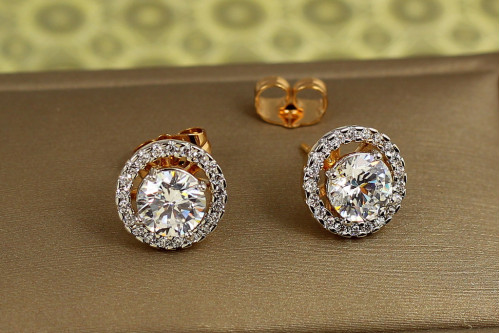 Сережки гвоздики Xuping Jewelry матрьошки з родієм 1,2 см золотисті
