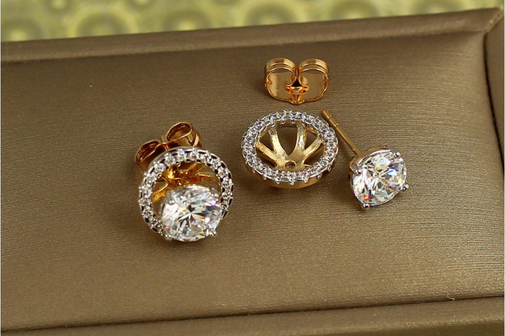 Сережки гвоздики Xuping Jewelry матрьошки з родієм 1,2 см золотисті