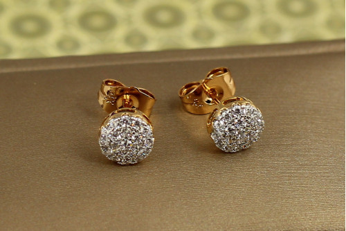 Серьги гвоздики Xuping Jewelry Круг роскоши с родием 9 мм золотистые