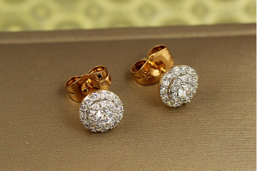 Сережки гвоздики Xuping Jewelry Гіза з родієм 8 мм золотисті