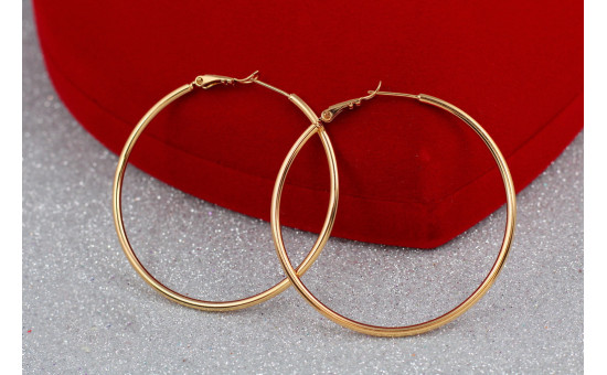Сережки кільця Xuping Jewelry 5 см золотисті