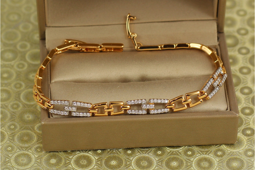 Браслет Xuping Jewelry призма світла з родієм 19 см золотистий