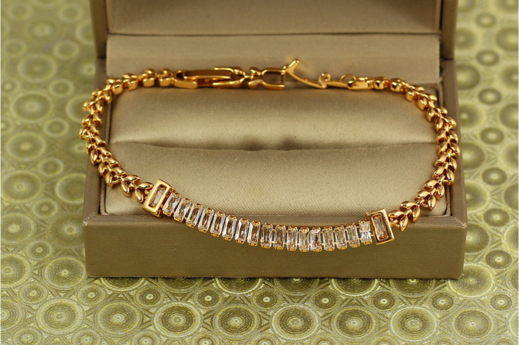 Браслет Xuping Jewelry сяйво багет 18,5 см золотистий