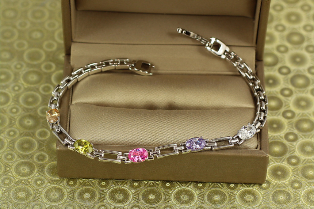 Браслет Xuping Jewelry Манхэттен с разноцветными 19,5 см серебристый