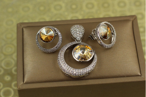 Набор Xuping Jewelry Хрустальный цвет Сваровски серебристый