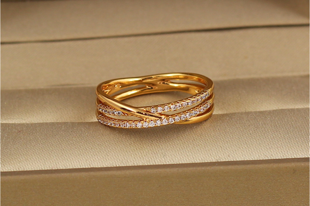 Кільце Xuping Jewelry Лінії долі р 19 золотисте