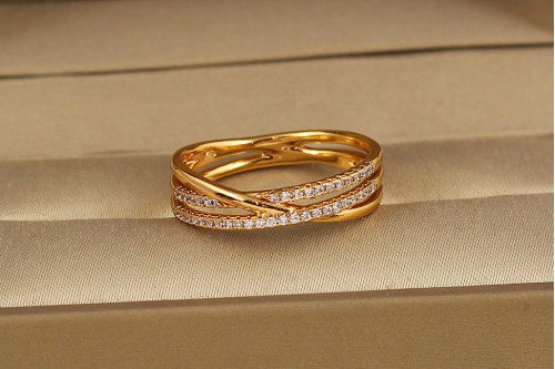 Кільце Xuping Jewelry Лінії долі р 19 золотисте