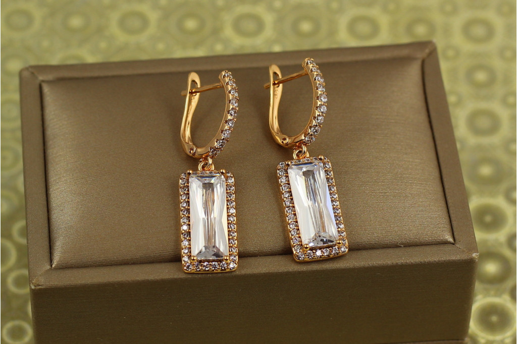 Сережки підвіски Xuping Jewelry Есмі 3.4 см золотисті