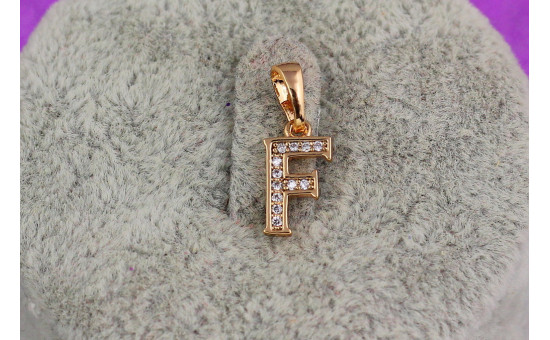 Кулон Xuping Jewelry літера F 1см золотистий