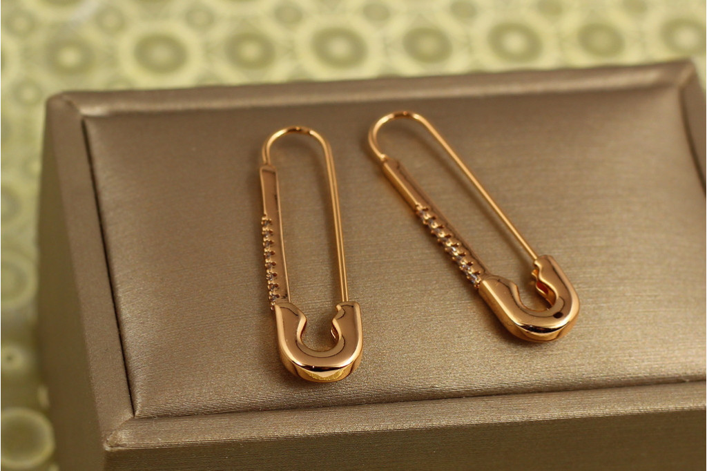 Сережки Xuping Jewelry Елегантна шпилька 3,4 см золотисті