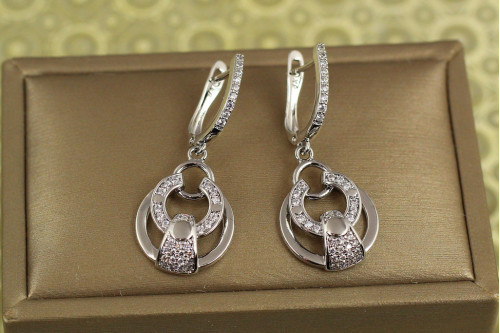 Сережки Xuping Jewelry підвіски Денвер 3,6 см сріблясті