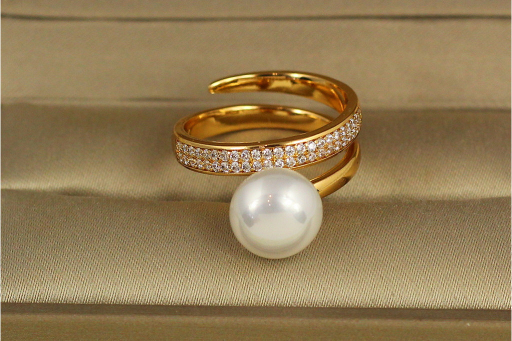 Кільце Xuping Jewelry Перлова спіраль розсувне р 18 золотисте