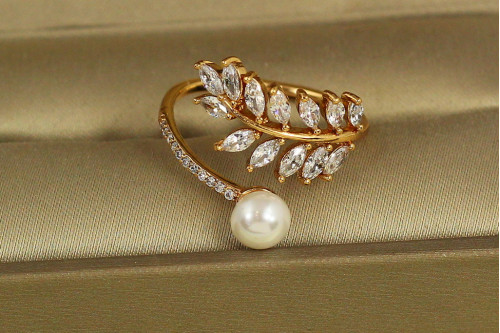 Кільце Xuping Jewelry Фіанітова гілка розсувне р 18 золотисте