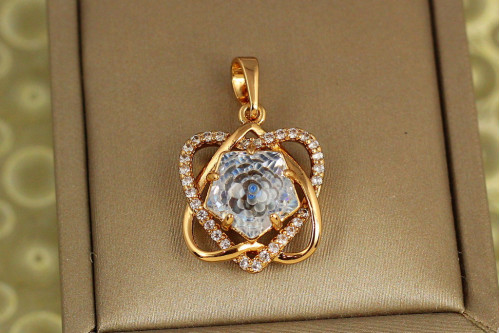 Кулон Xuping Jewelry Полная ружа 2 см золотистый