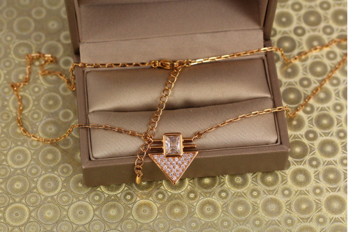 Набір Xuping Jewelry Трикутник стилю 43 см добір 5 см золотистий