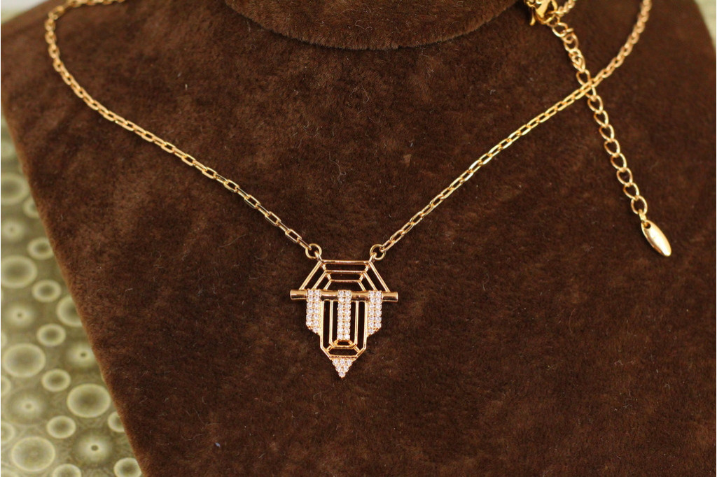 Набор Xuping Jewelry Кристаллический блеск 42 см добор 5 см золотистый