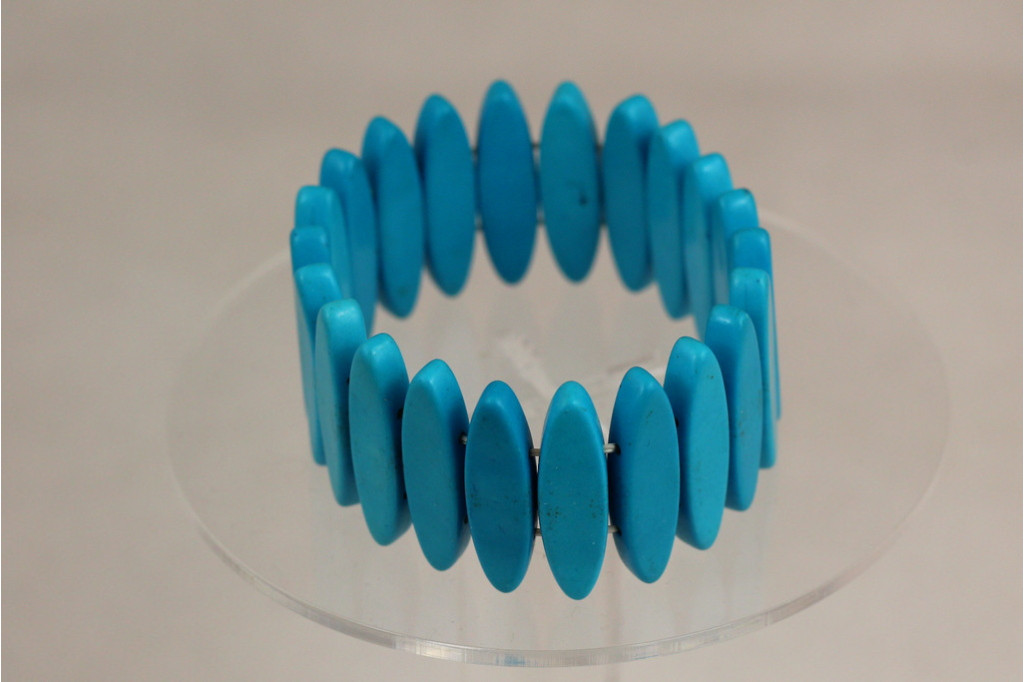 Браслет Xuping Jewelry имитация бирюзы забор 18 см серебристый