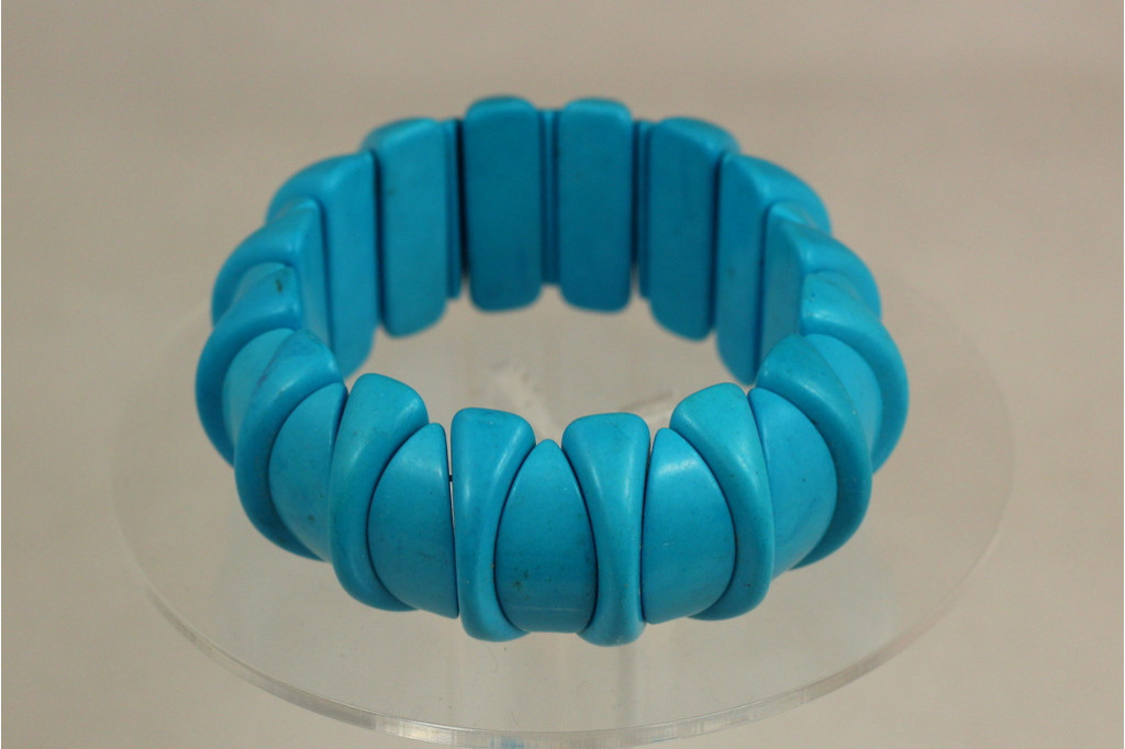 Браслет Xuping Jewelry імітація бірюзи зі складеними ланками 21 см сріблястий