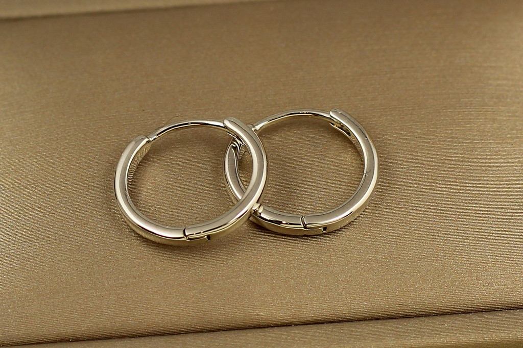Сережки Xuping Jewelry тоненькі колечки 1,4 см сріблясті